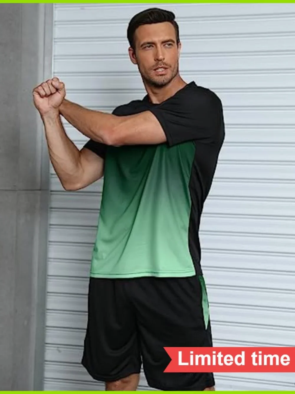 Men's 3-Piece Athletic Set - Breathable Quick-Dry Polyester Workout T-Shirt and